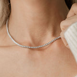 natural diamond tennis necklace