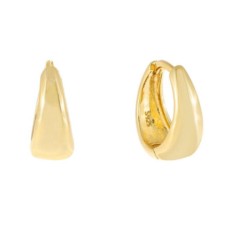 classic yellow gold huggie earrings adelaide
