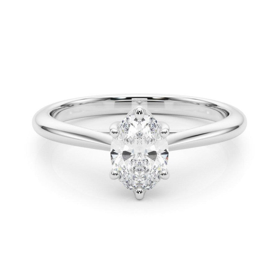 Oval Cut Diamond Engagement Ring with 6 claws