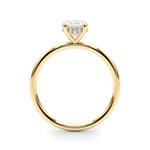 Yellow Gold oval engagement ring with hidden halo