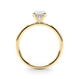 Yellow Gold oval engagement ring with hidden halo