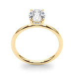 Yellow Gold oval engagement ring with hidden halo