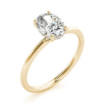 Yellow Gold oval engagement ring with hidden halo