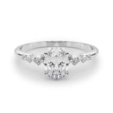 Oval Moissanite Scatter Engagement Ring