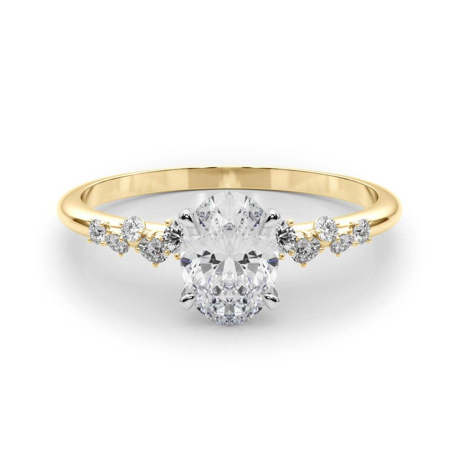 Oval Moissanite Scatter Engagement Ring