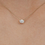 oval claw set pendant