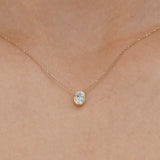 oval pendant diamond necklace