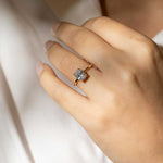 oval solitaire with double claw with gold