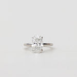 oval cut diamond solitaire engagement ring in platinum