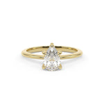 yellow gold pear shape diamond solitaire engagement ring