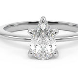 white gold pear moissanite engagement ring
