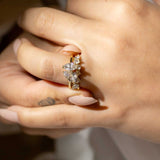 pear shape wedding ring with gold