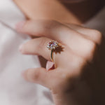 pink diamond morganite engagement ring