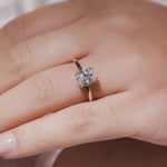 DOUBLE CLAW OVAL SOLITAIRE ENGAGEMENT RING