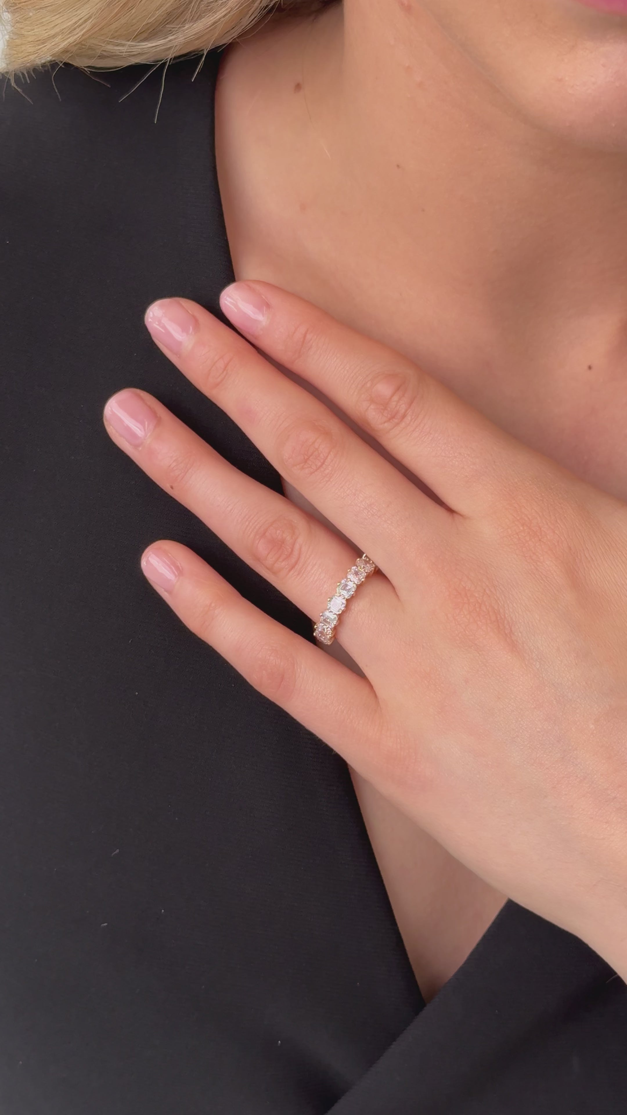 asscher cut diamond statement wedding ring
