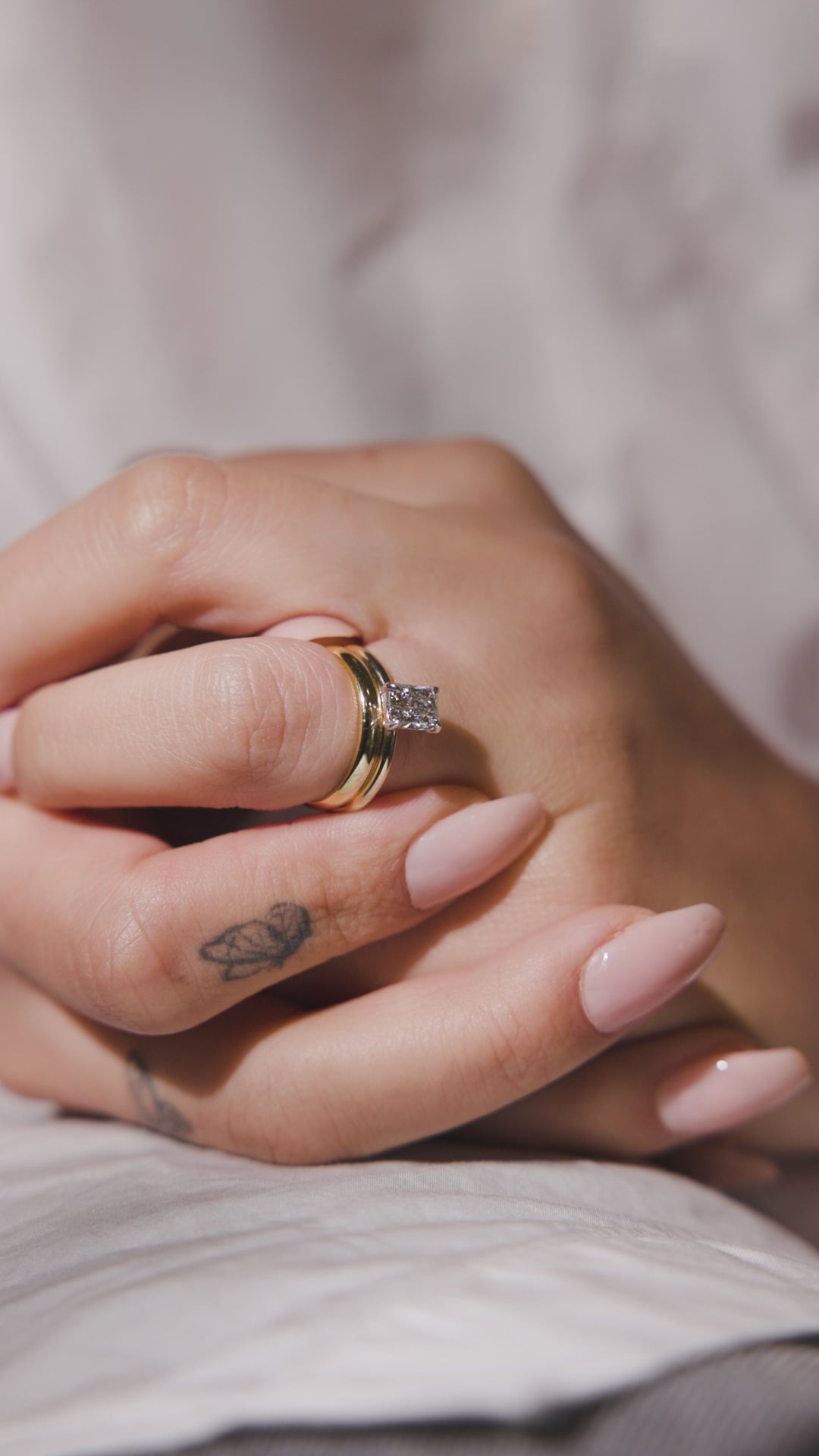 a plain half round engagement ring