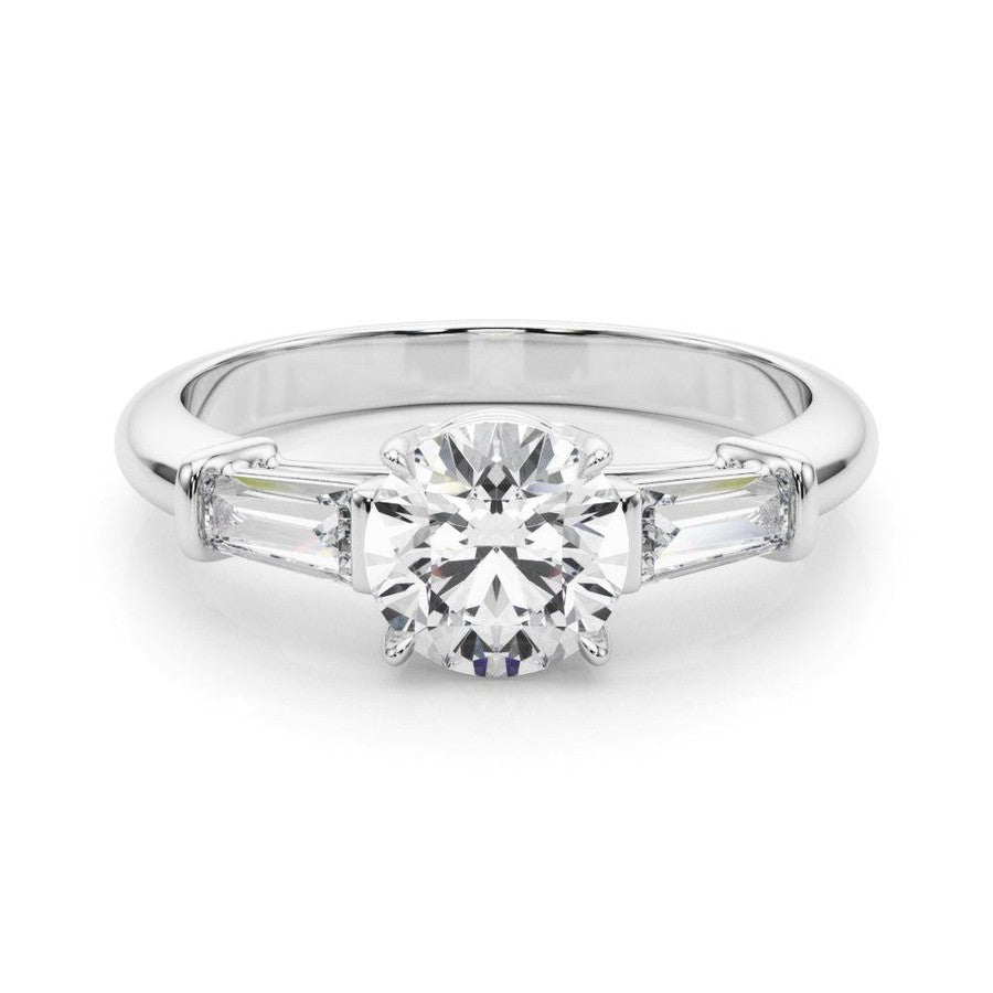 Rachel - a 3 stone with a round centre stone and tapered baguette side stones