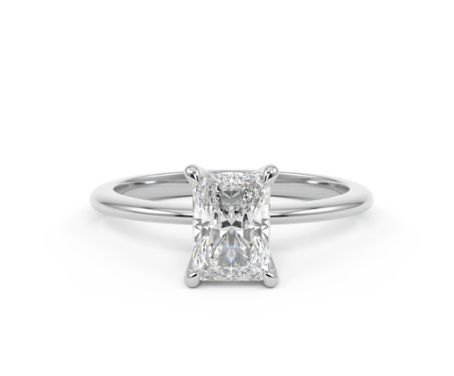 Radiant Cut Moissanite Solitaire Engagement Ring