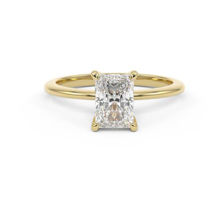 Radiant Cut Moissanite Solitaire Engagement Ring