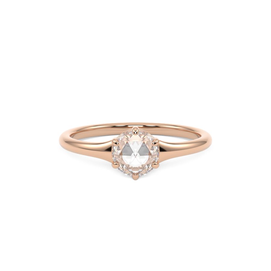 Rose Cut Solitaire Engagement Ring