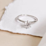 White Gold Moissanite Round Engagement Ring