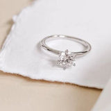 White Gold Moissanite Round Engagement Ring