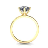 four claw compass setting solitaire moissanite engagement ring