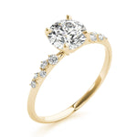 yellow gold moissanite scatter ring engagement ring
