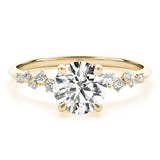 yellow gold moissanite scatter ring engagement ring