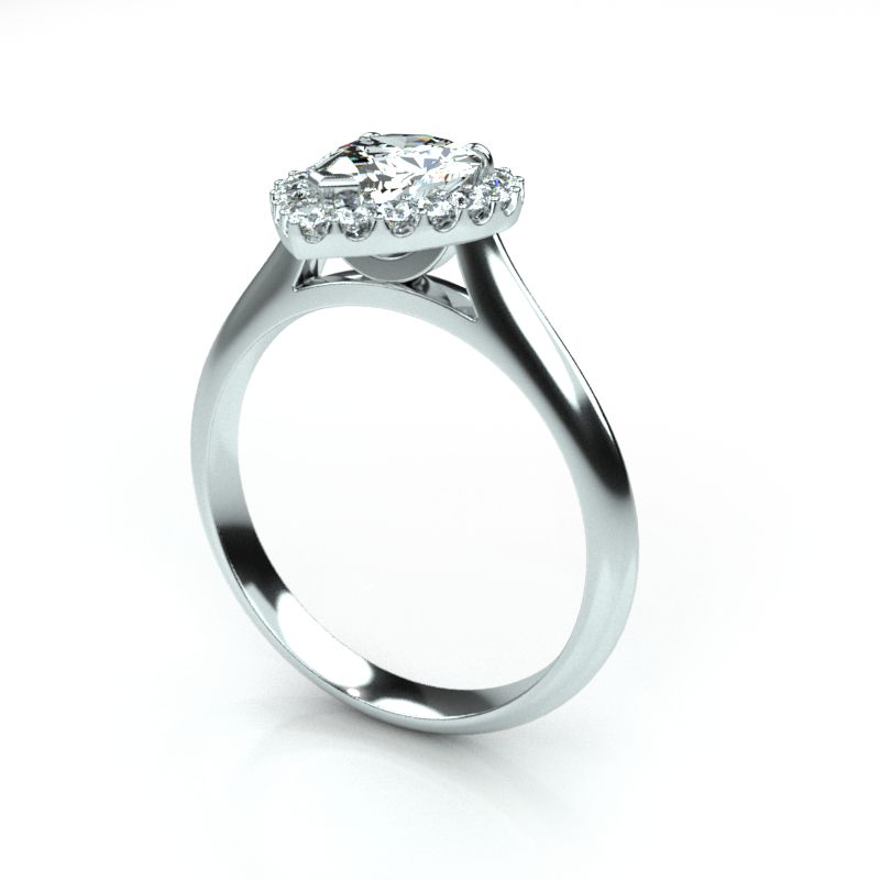 Sadie - Pear Shape Halo Diamond Ring