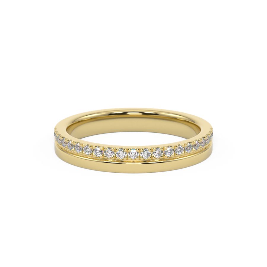 Sparkly Flat | Flat profile wedding ring with diamonds