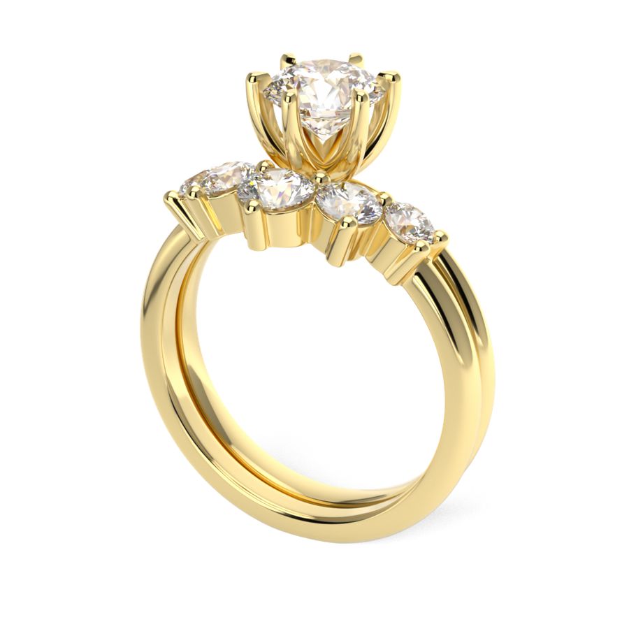 The Crown Ring | Round Moissanite