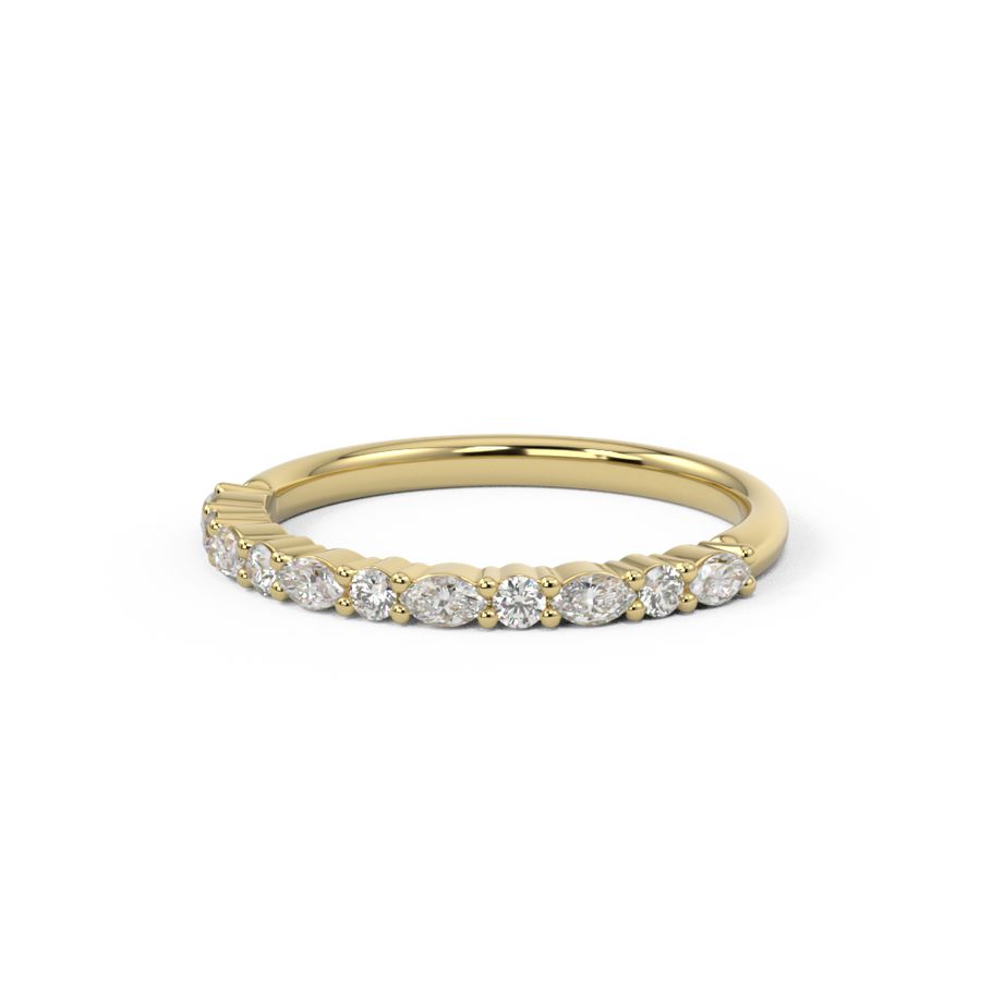 Tiny Dancer | Diamond wedding ring featuring round and marquise shape diamonds