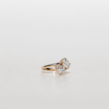 toi et moi diamond engagement ring with pear cut diamond and oval cut diamond