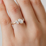 toi et moi pear cut diamond engagement ring