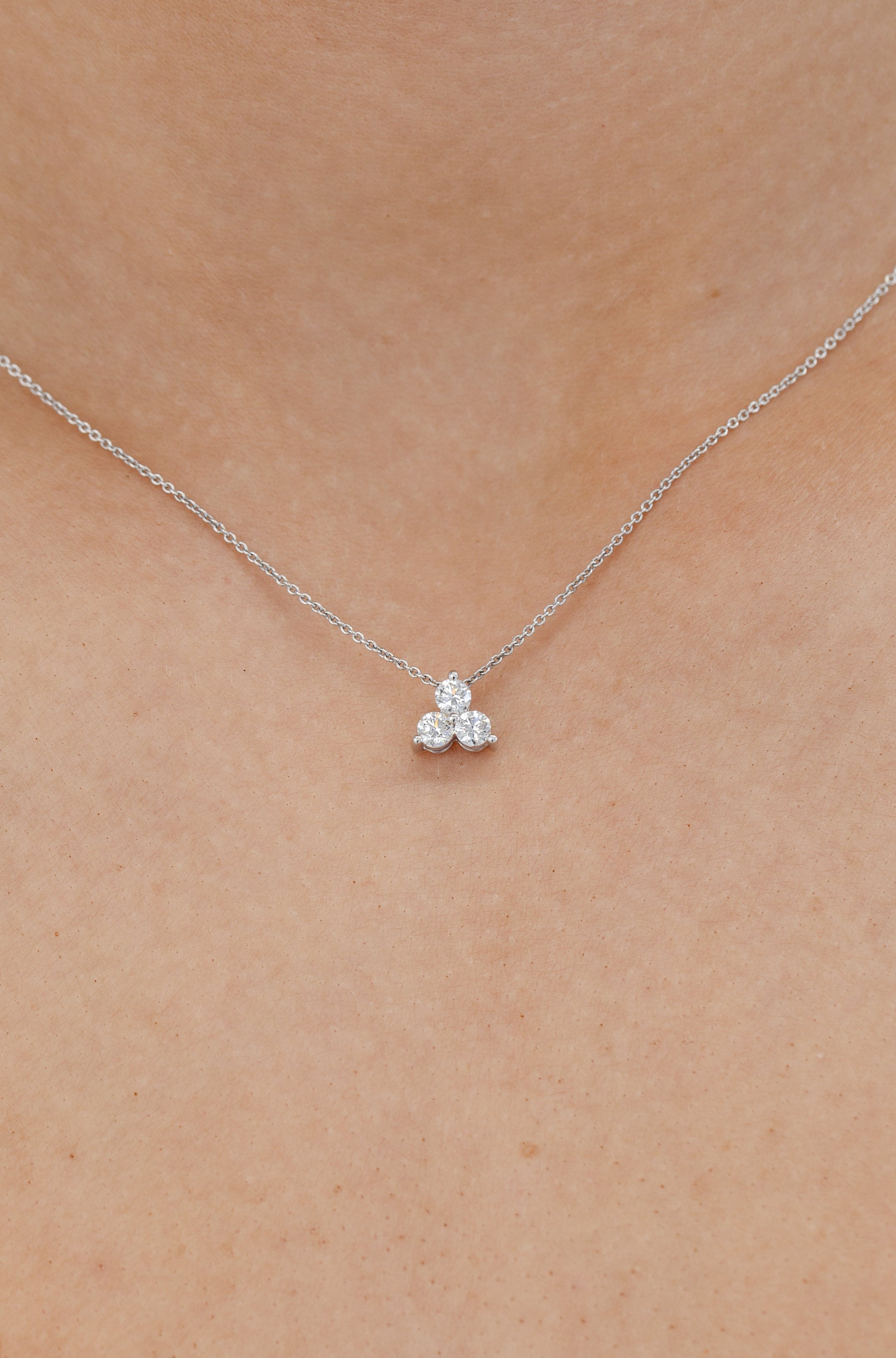 triangle cluster diamond necklace