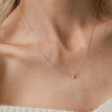 white gold trilliant cut diamond necklace