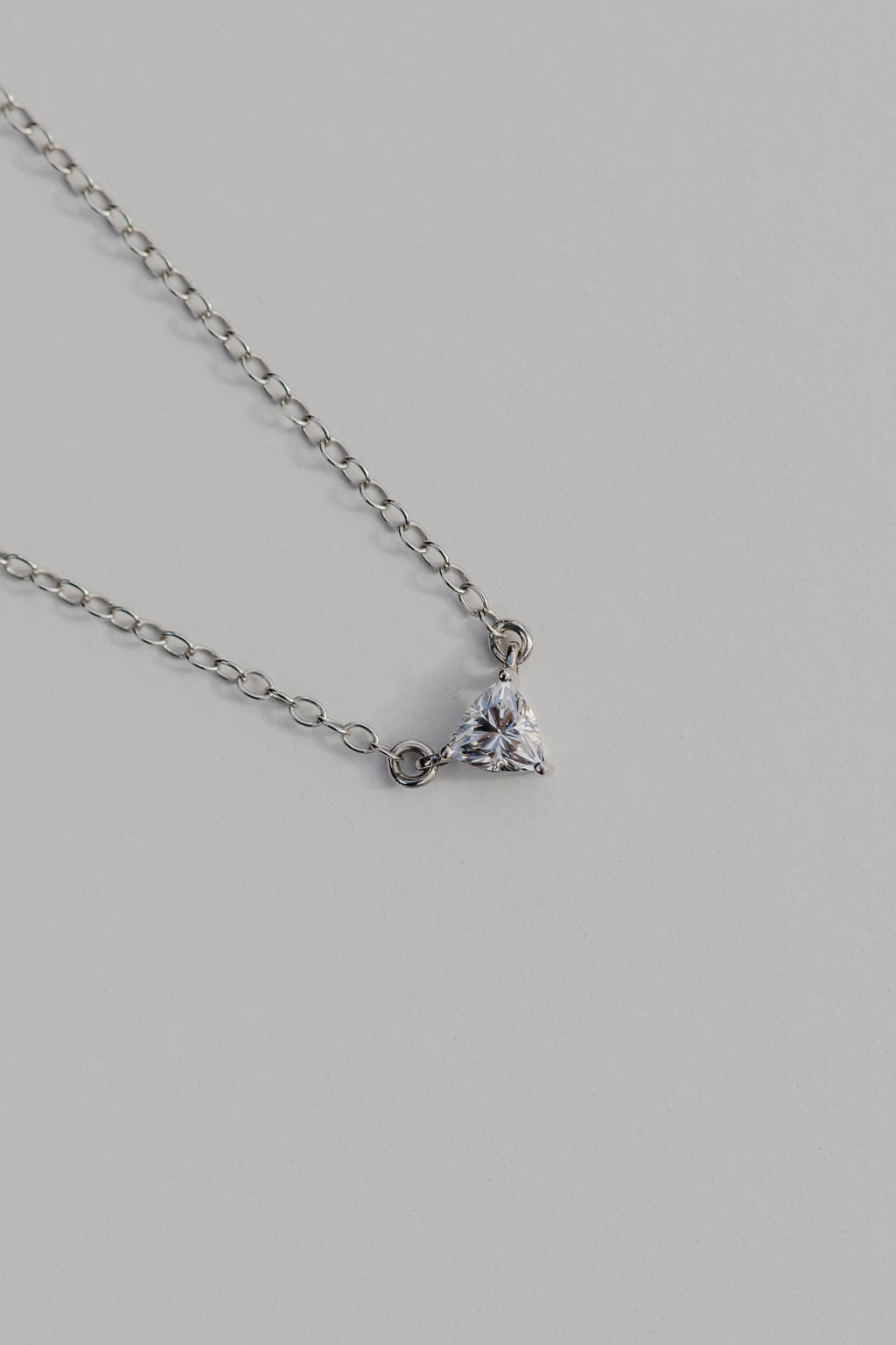 White Gold Trilliant cut diamond pendant necklace