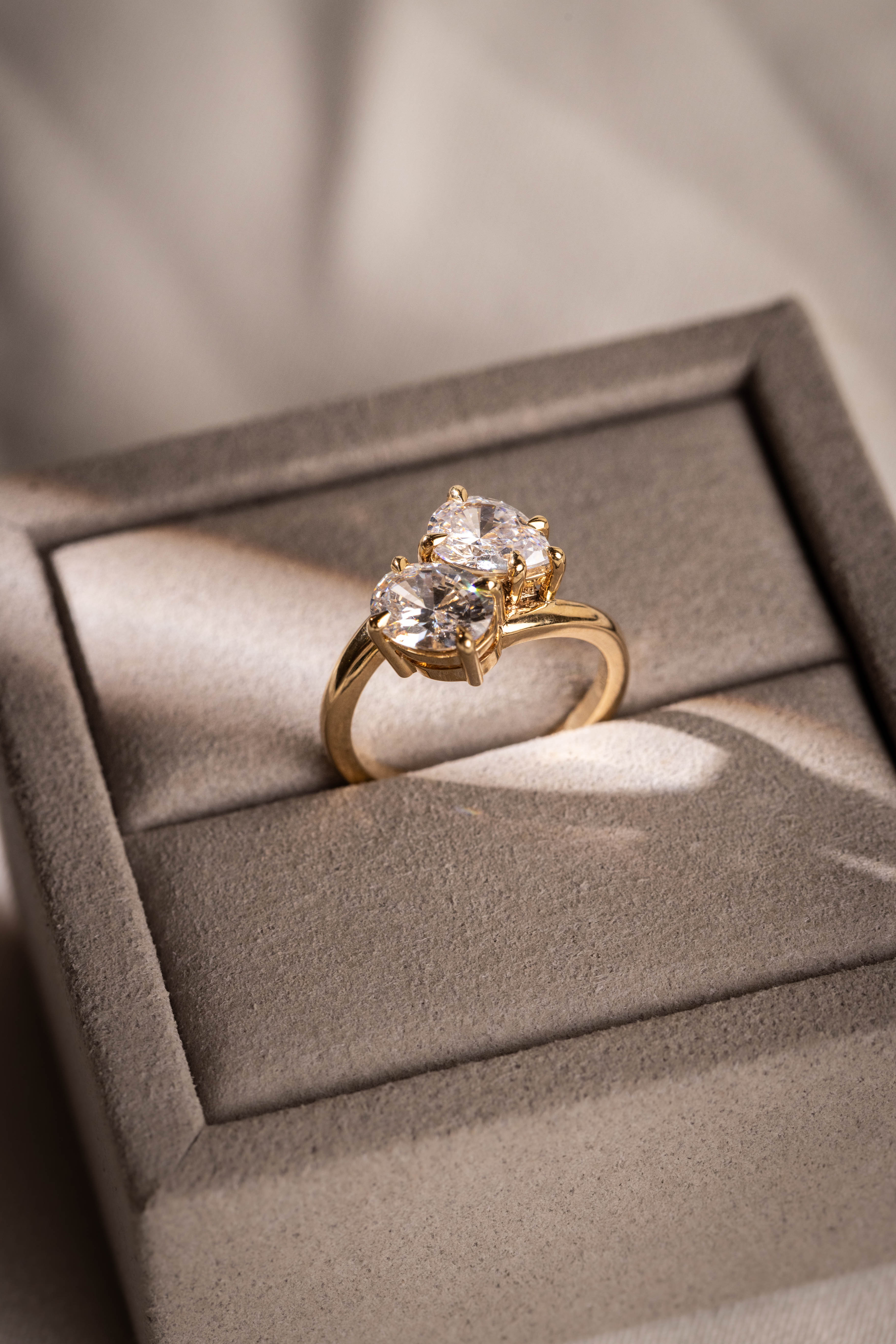 two stone engagement ring diamond