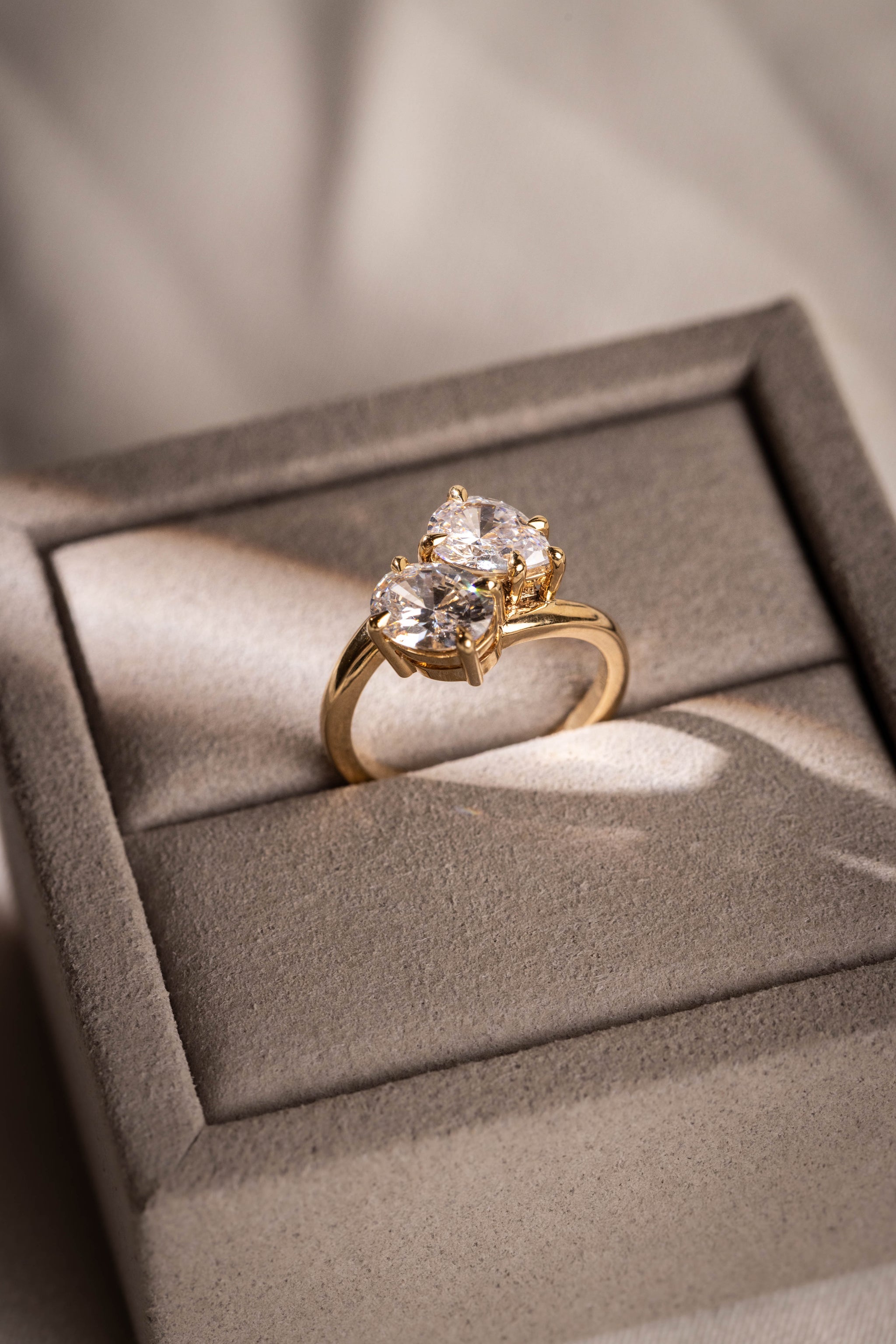 unique two stone engagement ring