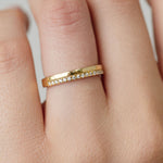 wedding ring with gold and diamonds