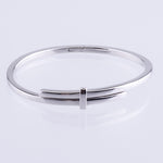 White Gold plated crossover bangle