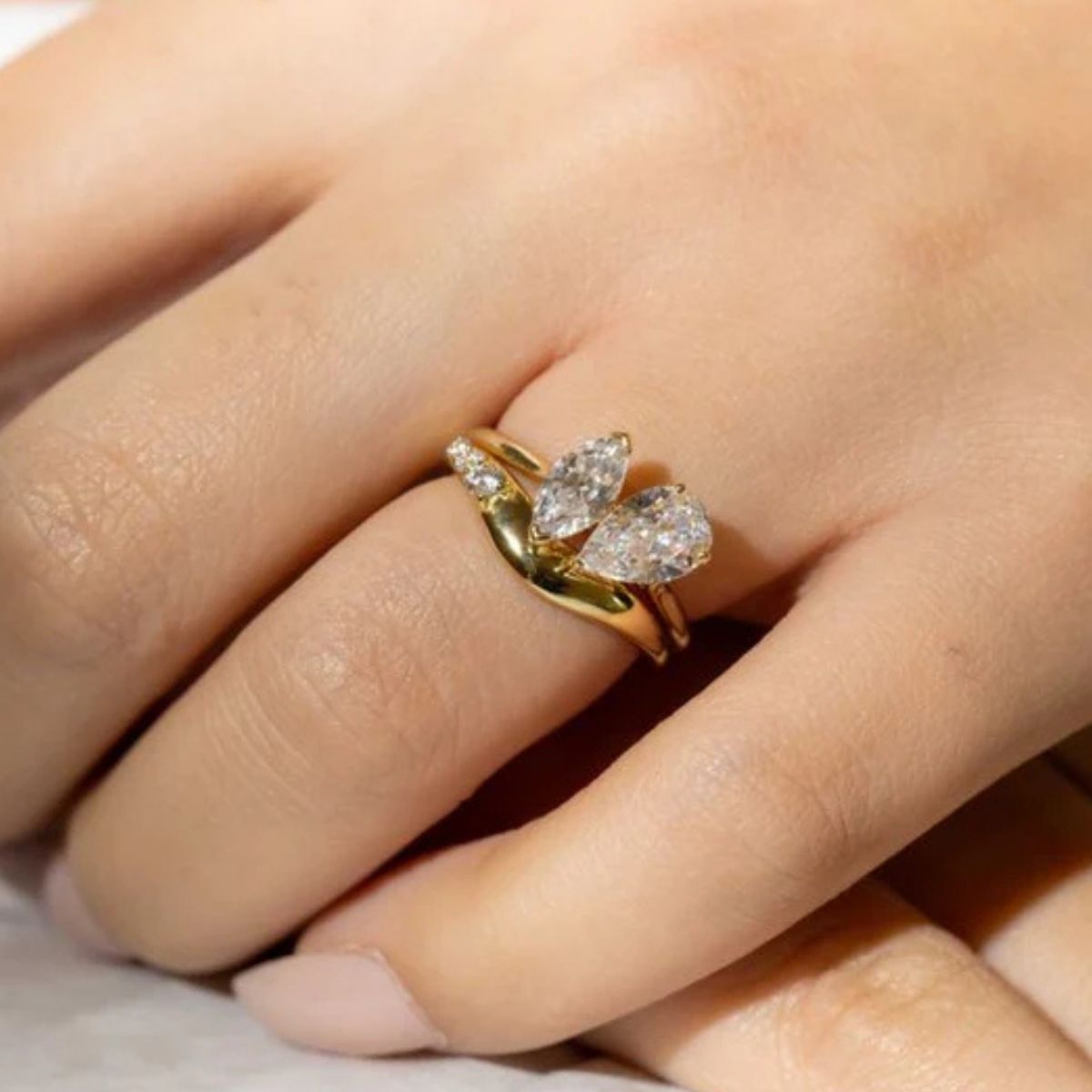 Crown diamond wedding ring with vintage-inspired setting handcrafted in Adelaide studio