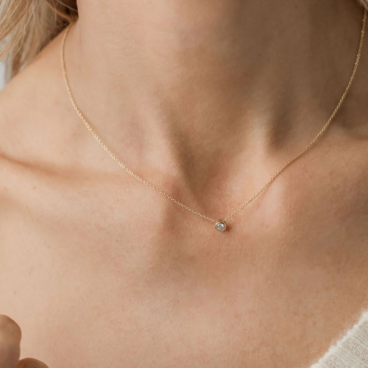 Fine diamond necklace on delicate chain perfect for layering or solo wear Adelaide