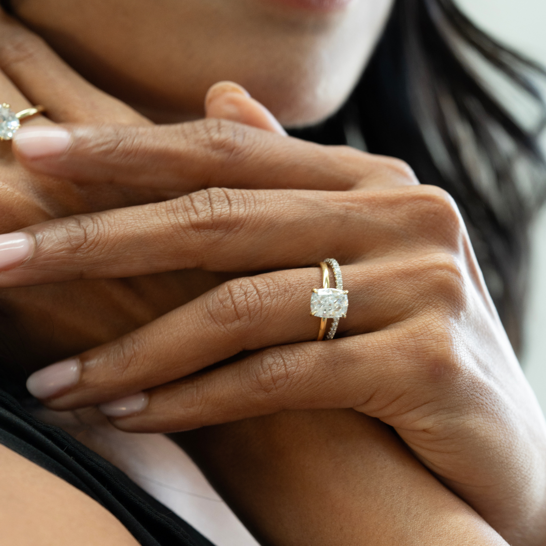 Elongated Cushion Cut Solitaire Engagement Ring – Harry Co Jewellery