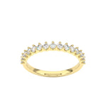 3 claw diamond eternity ring in yellow gold 