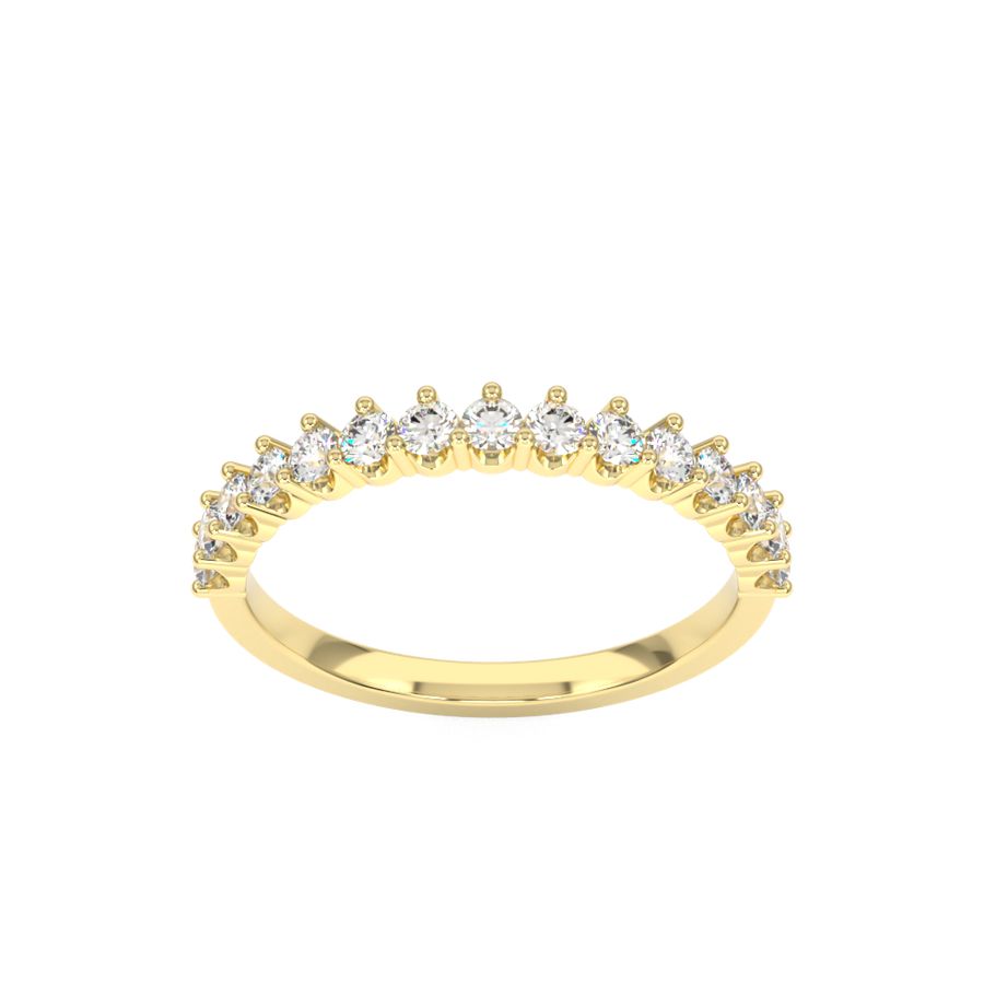 3 claw diamond eternity ring in yellow gold 