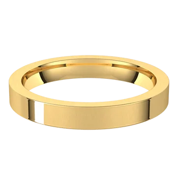 3mm cigar flat wedding ring yellow gold 