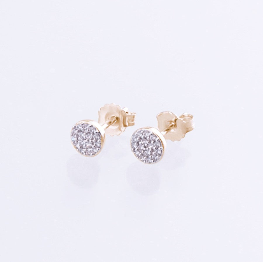 9kt Yellow Gold Cluster Stud Earrings