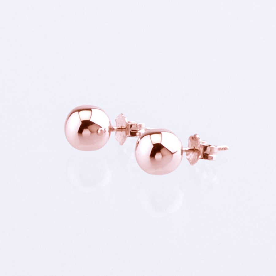 9kt Rose Gold Ball Stud Earrings